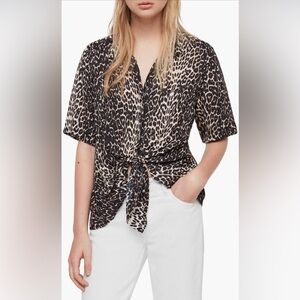 All Saints Sirena Feline Tie Front Shirt